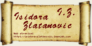 Isidora Zlatanović vizit kartica